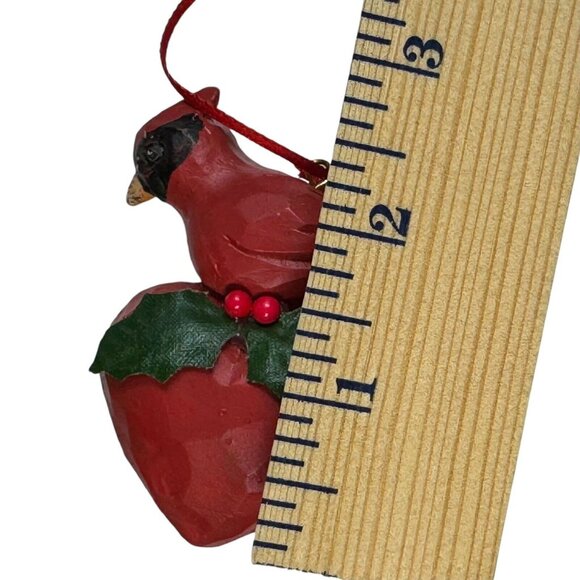 Lot of 3 Christmas ornaments birds Gold finch Blue Jay Cardinal - Picture 8 of 13